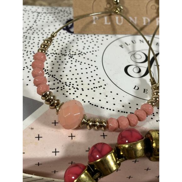 Plunder Design Earrings And Bracelet Punk Stone - Picture 2 of 9